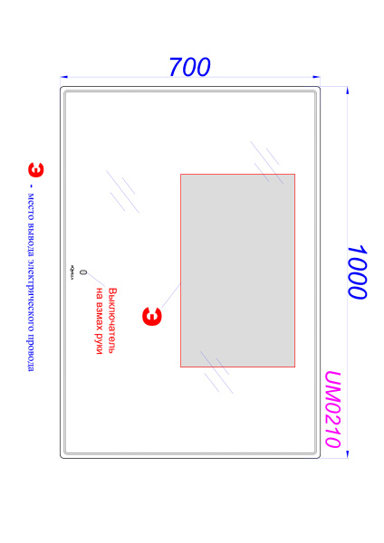 Зеркало Aqwella UM 100 UM0210